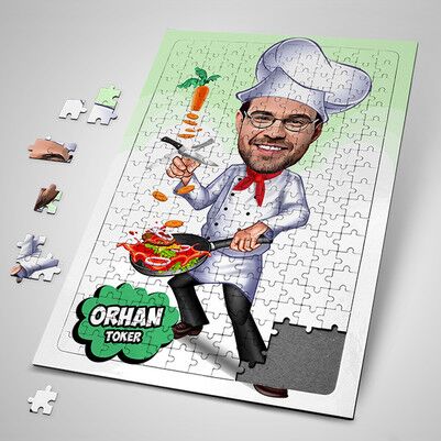  - Aşçı Şef Karikatürlü Puzzle