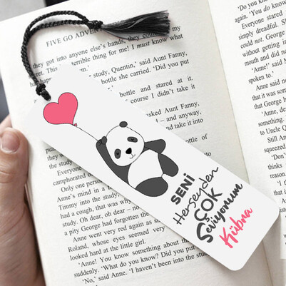 Aşık Panda Romantik Kitap Ayracı - Thumbnail