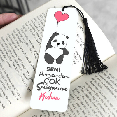 Aşık Panda Romantik Kitap Ayracı - Thumbnail