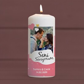  - Aşk Ateşimiz Fotoğraflı Sevgili Mumu