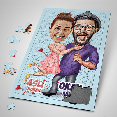  - Aşk Bize Benzer Karikatürlü Puzzle