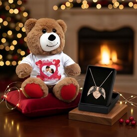  - Aşk Meleğim Ayıcık ve Melek Kanadı Kolye