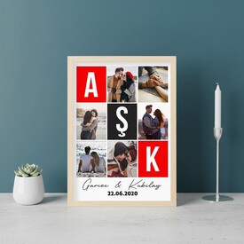  - Aşk Temalı Sevgiliye Hediye Resim Çerçevesi