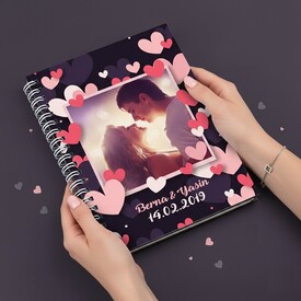  - Aşk Yağmuru Fotoğraflı ve İsimli Sevgili Defteri