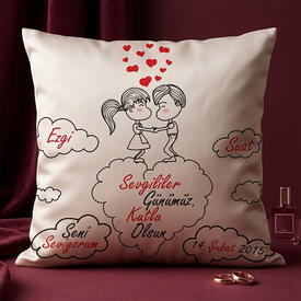  - Aşkım Bulutların Üzerinde Kare Yastık