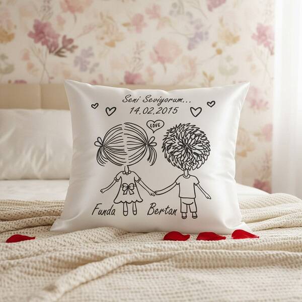 Aşkım Seni Çok Seviyorum Kare Yastık