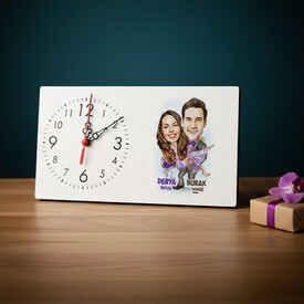  - Aşkımı Buldum Karikatürlü Şık Masa Saati