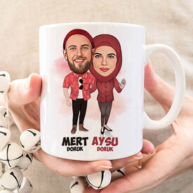 Aşkımızın Halleri Karikatürlü Bardak - Thumbnail