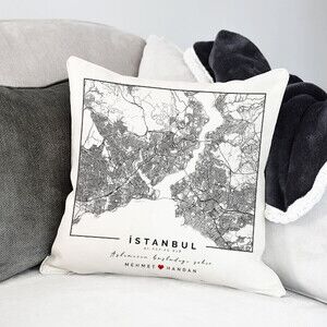 Aşkımızın Şehri Haritalı Yastık - Thumbnail
