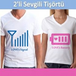 Aşkın Sinyali Sevgili Tişörtleri - Thumbnail