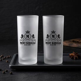  - Aslanlı ve Kral Taçlı Rakı Kadehi 2'li Set