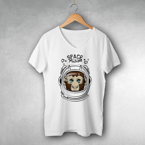 Astronaut Monkey Tasarım Tişört
