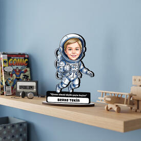 Astronot Erkek Çocuk Karikatürlü Biblo - Thumbnail