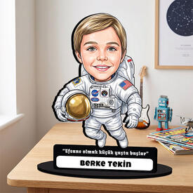 - Astronot Temalı Erkek Çocuk Karikatürlü Biblo