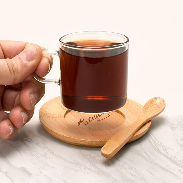 Atatürk İmzalı Cam Çay Fincanı