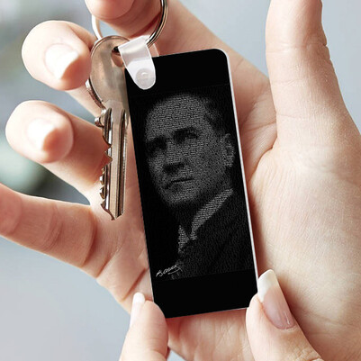 Atatürk Resimli Dikey Anahtarlık - Thumbnail