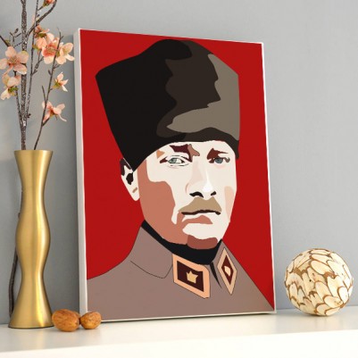  - Atatürk Resimli Kanvas Tablo