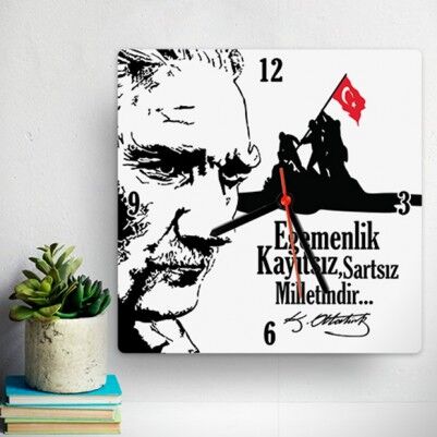 Atatürk ve Bağımsızlık Temalı Duvar Saati - Thumbnail