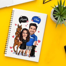  - Atı ve Köpeği Olan Çiftler Karikatürlü Defter