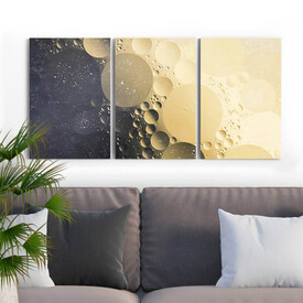 Ay Yüzeyi 3 Parçalı Kanvas Tablo - Thumbnail