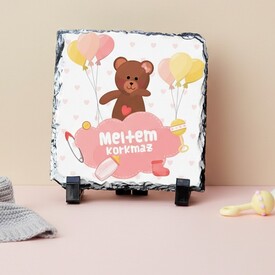  - Ayıcıklı Kız Bebeklere Özel Taş Baskı