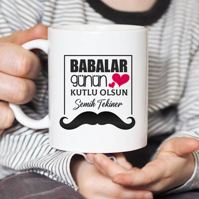 Babalar Günü Hediyesi İsimli Kupa Bardak - Thumbnail