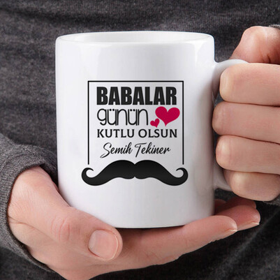 Babalar Günü Hediyesi İsimli Kupa Bardak - Thumbnail