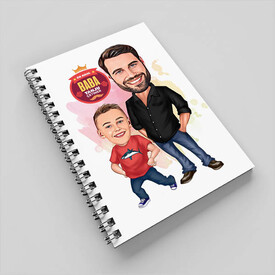 Babasını Çok Seven Erkek Çocuk Karikatürlü Defter - Thumbnail