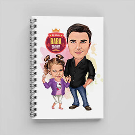 Babasını Çok Seven Kız Çocuk Karikatürlü Defter - Thumbnail