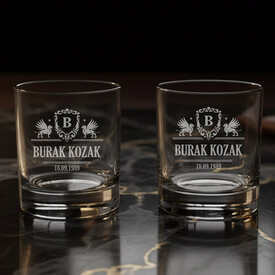 Babaya Doğum Günü Hediyesi İkili Noble Sip Viski Bardağı - Thumbnail