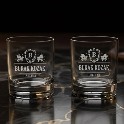  - Babaya Doğum Günü Hediyesi İkili Noble Sip Viski Bardağı