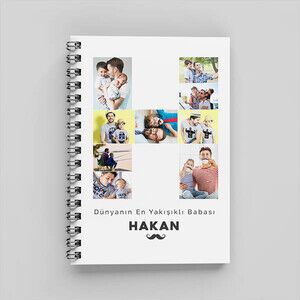 Babaya Hediye Fotoğraflı Harf Defter - Thumbnail