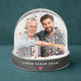  - Babaya Hediye Fotoğraflı Kar Küresi