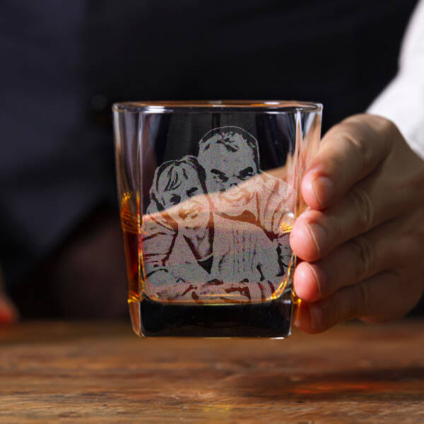 Babaya Hediye Fotoğraflı Viski Bardağı