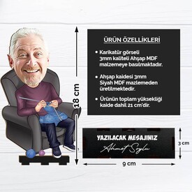 Babaya Özel Karikatürlü Esprili Biblo - Thumbnail