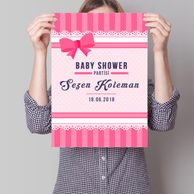 Baby Shower Posteri Fiyonk Temalı - Thumbnail