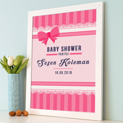 Baby Shower Posteri Fiyonk Temalı - Thumbnail