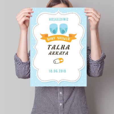 Baby Shower Posteri Patik Temalı - Thumbnail