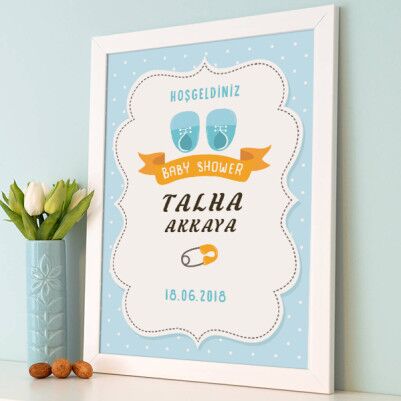 Baby Shower Posteri Patik Temalı - Thumbnail