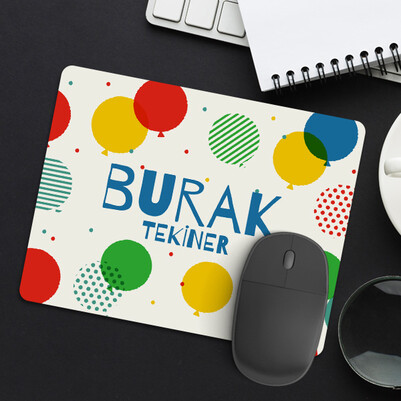 Balon Desenli İsme Özel Mousepad - Thumbnail