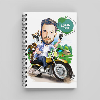 Başımı Alır Giderim Karikatürlü Defter - Thumbnail