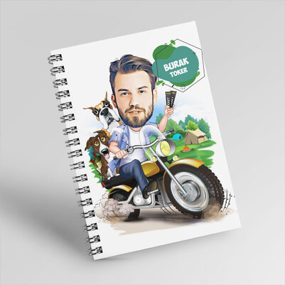 Başımı Alır Giderim Karikatürlü Defter - Thumbnail