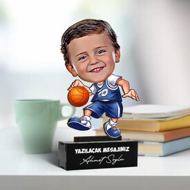 Basketbol Oyuncusu Çocuk Karikatürlü Biblo - Thumbnail