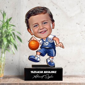Basketbol Oyuncusu Çocuk Karikatürlü Biblo - Thumbnail