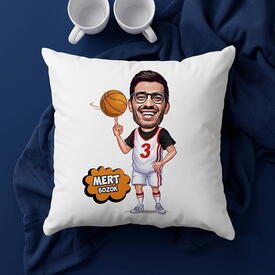  - Basketbol Sever Karikatürlü Yastık