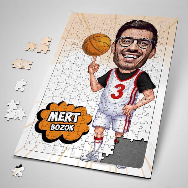 Basketbolcu Karikatürlü 130 Parça Puzzle