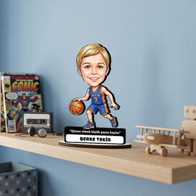 Basketbolcu Temalı Erkek Çocuk Karikatürlü Biblo - Thumbnail