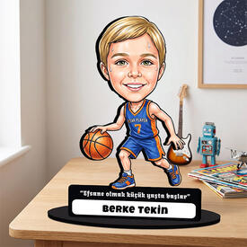  - Basketbolcu Temalı Erkek Çocuk Karikatürlü Biblo