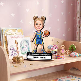 Basketbolcu Temalı Kız Çocuk Karikatürlü Biblo - Thumbnail