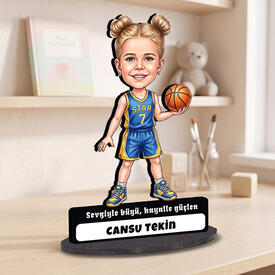  - Basketbolcu Temalı Kız Çocuk Karikatürlü Biblo